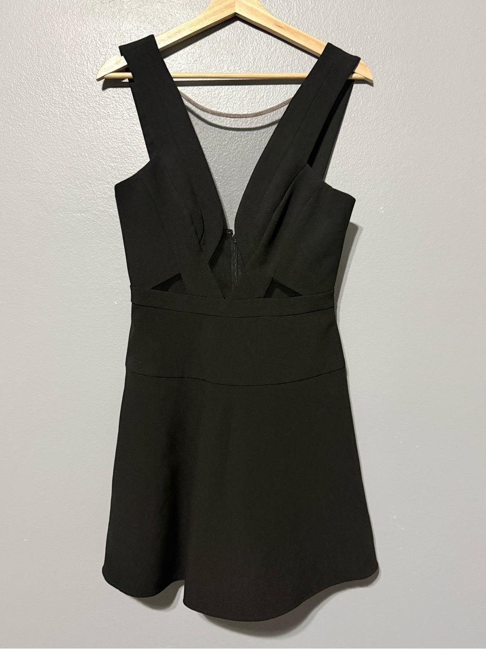 BCBGMaxAzria Black Plunge V-Neck Mini Dress